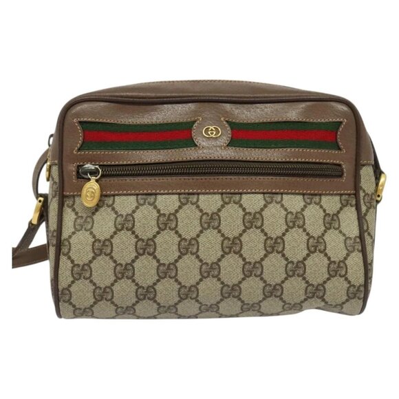 GUCCI GG Supreme Web Sherry Line Shoulder Bag PVC Beige 001 44 6655 Auth yk18967 - Picture 11 of 15